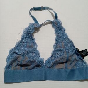 Iris Sky Blue Lace Halter Bralette